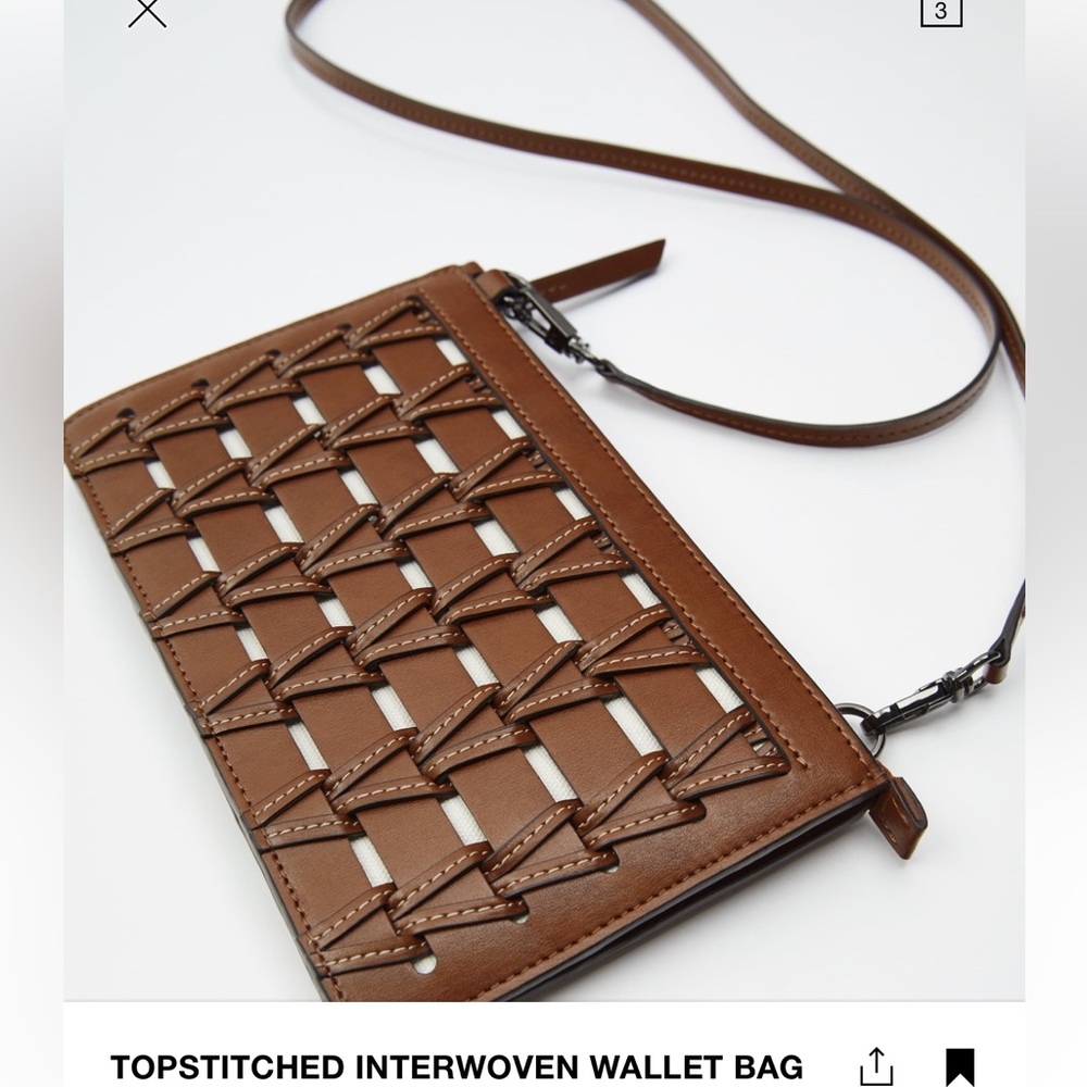 Zara interwoven crossbody wallet bag